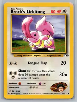 Brock's Lickitung Gym Heroes #041/132 Uncommon Pokemon Card - Image 1