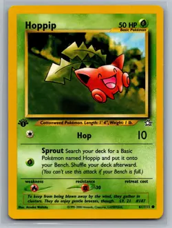 Hoppip Neo Genesis #061/111 Common 1st Edition Pokemon Card - Image 1