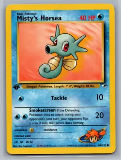 Misty's Horsea Gym Heroes #086/132 Common 1st Edition Pokemon Card - Image 1