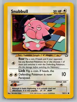 Snubbull Neo Genesis #074/111 Common Pokemon Card - Image 1