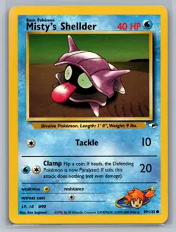 Misty's Shellder Gym Heroes #089/132 Common Pokemon Card - Image 1