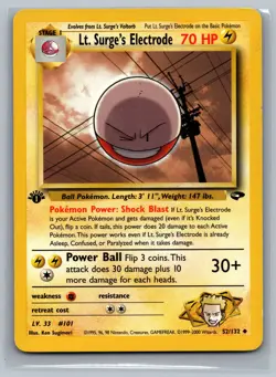 Lt. Surge's Electrode Gym Challenge #052/132 Uncommon 1st Edition Pokemon Card - Image 1