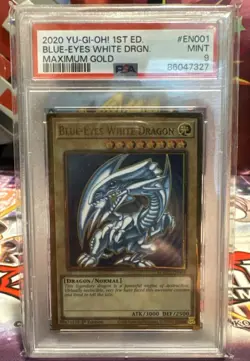 Yugioh Card 1st Ed. Blue Eyes White Dragon PSA 9, Maximum Gold MAGO-EN001, 2020 - Image 1
