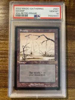 MTG✨SWAMP Retro Frame✨30th Anniversary Edition PSA 10 Land 2022 DAN FRAZIER Art - Image 1