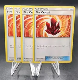 X4 Sun & Moon Unbroken Bonds #173/214 Fire Crystal Pokemon Trainer Playset - Image 1
