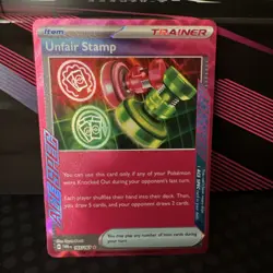 Unfair Stamp 165/167 Sv06: Twilight Masquerade Holo Ace Spec Pokemon NM - Image 1
