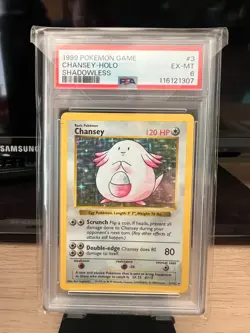 1999 POKEMON BASE SET SHADOWLESS #3 CHANSEY-HOLO PSA 6 - Image 1