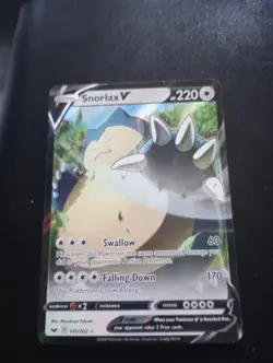 Pokemon TCG Snorlax V Half Art Card 141/202 SWSH NM - Image 1