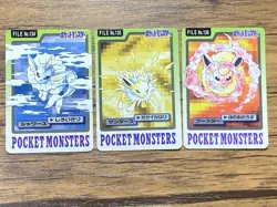 Pokemon Carddass Card Vaporeon, Jolteon, Flareon Bandai Pocket Monsters 1997 - Image 1