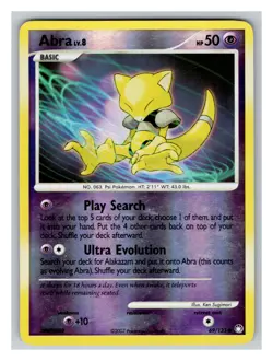 Abra 69/123 PL Pokemon Cards Mysterious Treasures Reverse Holo Rare Vintage - Image 1