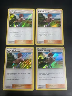 4x Playset 2019 POKEMON UNBROKEN BONDS RED'S CHALLENGE 184/214 HOLO x4 Four Card - Image 1