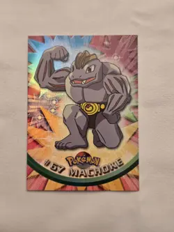 Machoke #67 Topps Pokemon Black Logo TV Animation 1999 Rainbow Holo Nm - Image 1