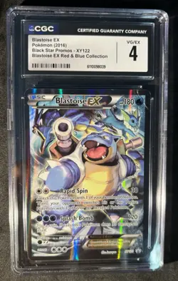 Pokemon TCG Blastoise EX XY122 Black Star Promo Red & Blue Collection CGC 4 - Image 1