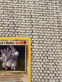Pokemon TCG Brock's Rhydon Gym Heroes Holo Card 2/132 Unlimited Rare - Image 4