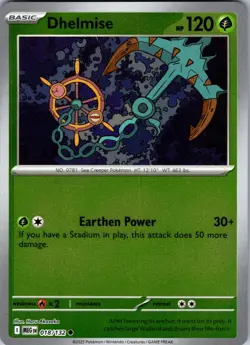 Dhelmise 018/132 Common Mega Evolution Pokemon Reverse Holo Near Mint - Image 1