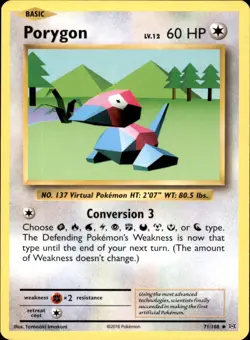 Porygon 71/108 Uncommon - Pokemon XY - Evolutions LP - Image 1