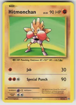 Hitmonchan (XY Evolutions) 62/108 Rare Deck Exclusives Pokemon Lightly Played - Image 1