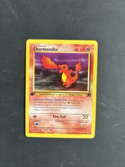 Pokemon TCG Charmander 50/82 Team Rocket 1st Edition Common Non Holo WOTC 1999 - Image 1