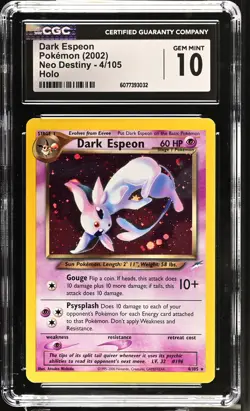 Dark Espeon 4/105 Holo Neo Destiny Pokemon CGC 10 Gem Mint - Image 1