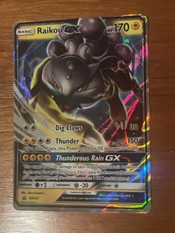Raikou GX SM121 Black Star Promo Pokemon 2018 Holo LP - Image 1