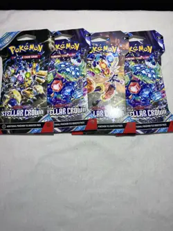 4 Sleeved Stellar Crown Packs Pokemon TCG Factory Sealed - Image 1