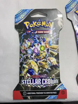 4 Sleeved Stellar Crown Packs Pokemon TCG Factory Sealed - Image 3