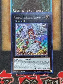 Yugioh Minerva, the Exalted Lightsworn BLLR-EN044 Secret Rare 1st Ed HP - Image 1