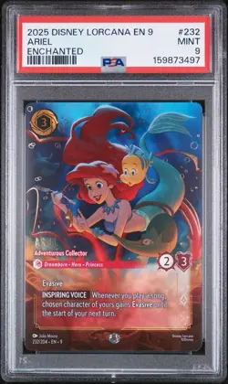 2025 Disney Lorcana EN 9 Ariel Enchanted PSA 9 - Image 1