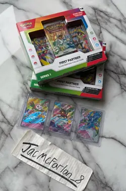 Pokemon First Partner Illustration collection Series 1 x2 with 3 Promo cards - Image 2