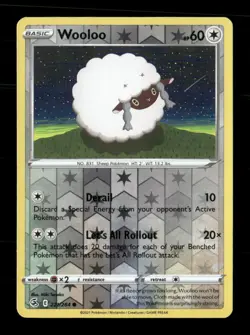 Wooloo 221/264 Fusion Strike Reverse Holo NM/M Pokemon - Image 1