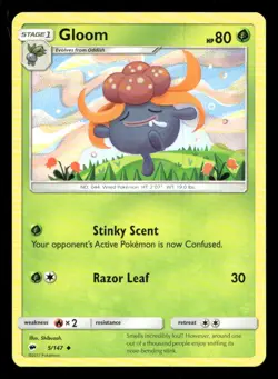 Gloom 5/147 Burning Shadows NM/M Pokemon - Image 1