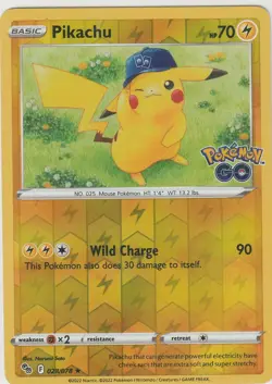 Pikachu (28) Pokemon GO PGO Reverse holo 028/078 NM - Image 1