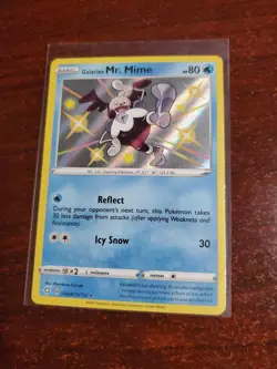 Pokemon TCG Galarian Mr. Mime Shining Fates SV020/SV122 Holo Shiny Holo Rare - Image 1