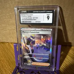 CGC 9 MORTY'S CONVICTION #211 Temporal Forces Special Illustration Rare Pokemon! - Image 1