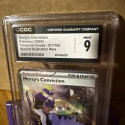 CGC 9 MORTY'S CONVICTION #211 Temporal Forces Special Illustration Rare Pokemon! - Image 2