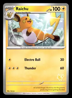 Raichu My First Battle Pikachu Deck Stamp Pokemon NM - Image 1