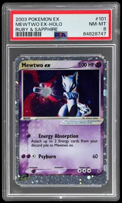 2003 Pokemon EX Ruby And Sapphire Mewtwo EX #101 PSA 8 Holo NM-MT - Image 1