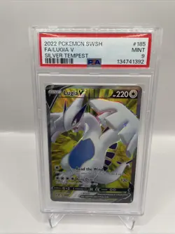 2022 Pokemon Lugia V Silver Tempest 185/195 PSA 9 MINT Graded - Image 1