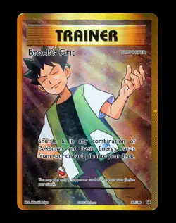 2016 Pokemon BROCK'S GRIT XY Evolutions FULL ART Holo Ultra Rare Card 107/108 - Image 1