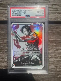 2023 ONE PIECE | PORTGAS D. ACE OP03-001 | ENG | ALTERNATE ART | PSA 10 GEM MT - Image 1