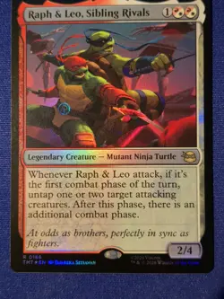 Raph & Leo, Sibling Rivals R Teenage Mutant Ninja Turtles 166 NM FOIL - Image 1