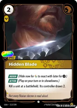Hidden Blade [OGN - 213/298] - NM [Foil] TCG Riftbound - Image 1