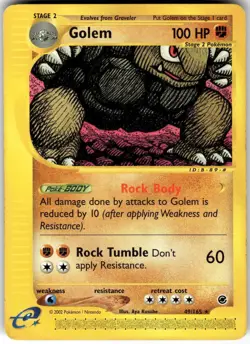 Golem 49/165 Expedition Base Set Pokemon NM Fast Ship - Image 1