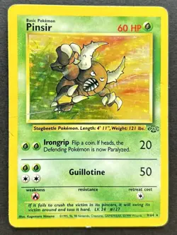 Pokemon TCG Pinsir Jungle 9/64 Holo Unlimited Holo Rare HP - Image 1
