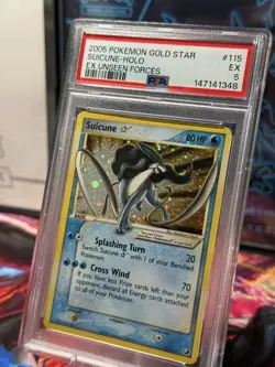 2005 Pokemon Ex Unseen Forces #115 Suicune Holo Ex Gold Star PSA 5 - Image 2