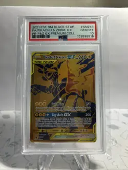 2021 POKEMON SM BLACK STAR PROMO #SM248 FULL ART/PIKACHU & ZEKROM GX PSA 10 - Image 2
