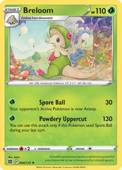 Breloom 004/172 Rare Brilliant Stars Pokemon Reverse Holo NM/M - Image 4