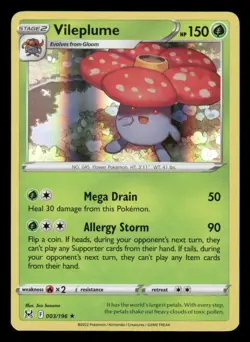 Vileplume 003/196 Holo Rare Lost Origin Pokemon NM/M - Image 1