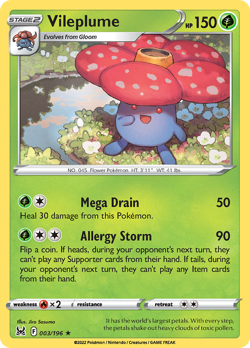Vileplume 003/196 Holo Rare Lost Origin Pokemon NM/M - Image 4