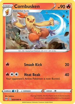 Combusken 023/189 Uncommon Darkness Ablaze Pokemon Reverse Holo NM/M - Image 4